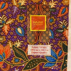 New Batik Fabric, 46.45” x 70.86”, Woven in Tube for Pareo, Skirt or Cover-Up